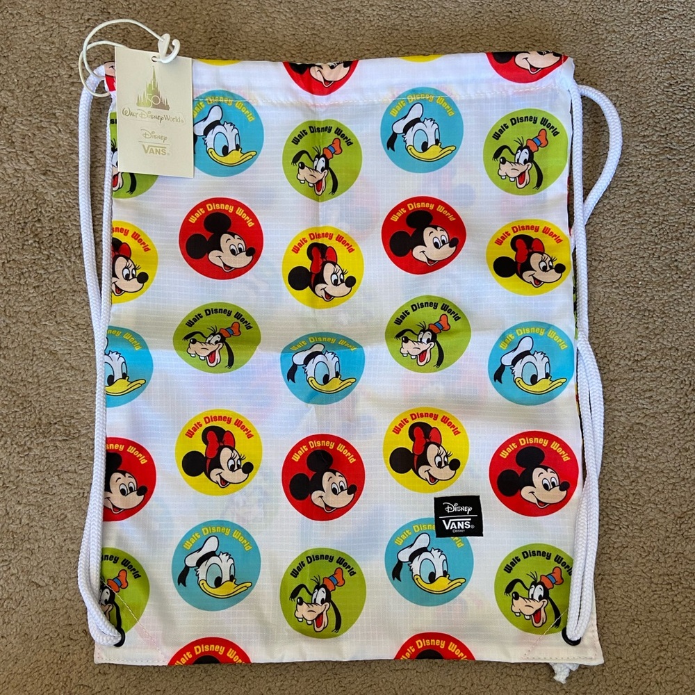 Vans and Disney Parks 50th Anniversary Drawstring Bag